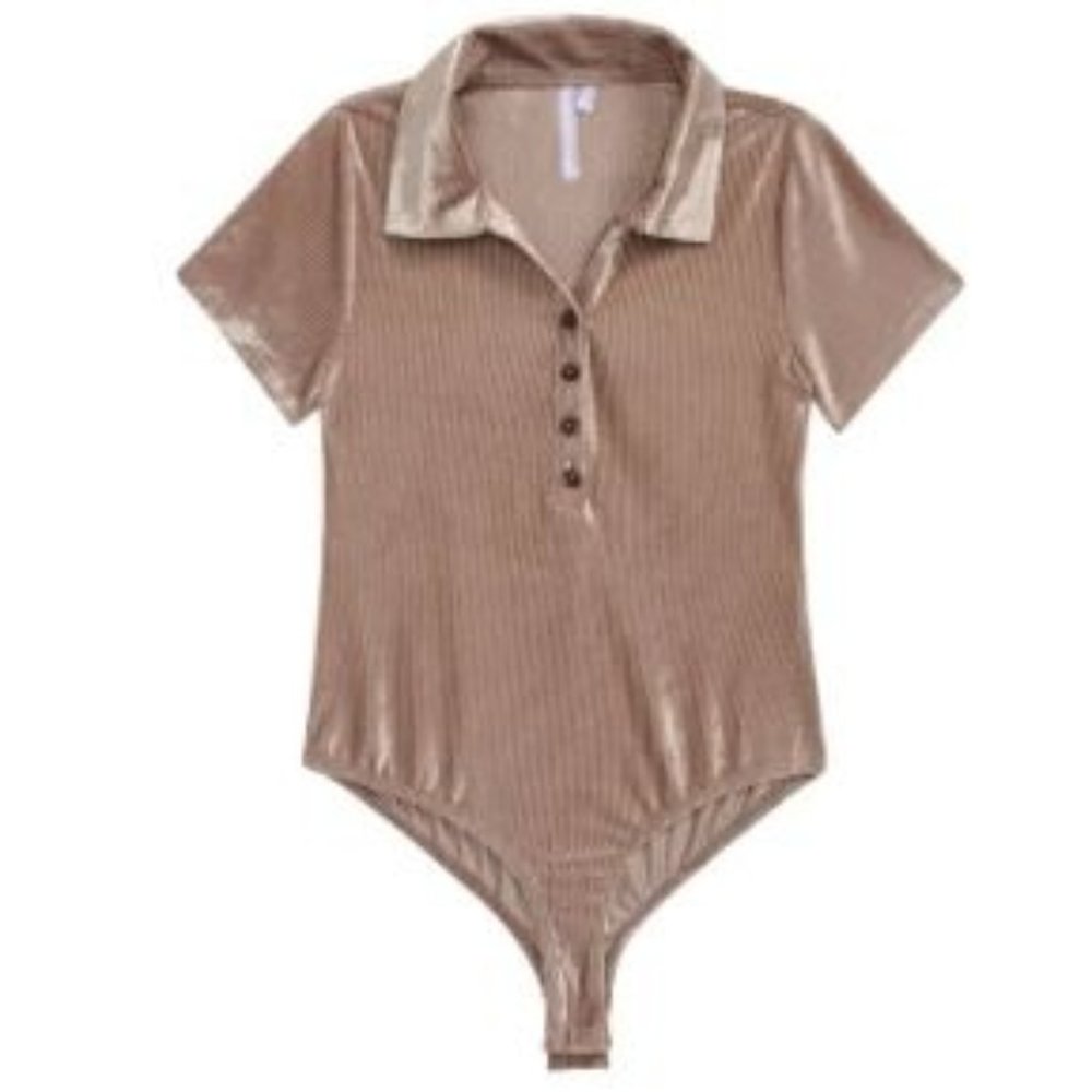 Good Luck Girl Kid's Mauve Bodysuit Polo Collared multiple sizes